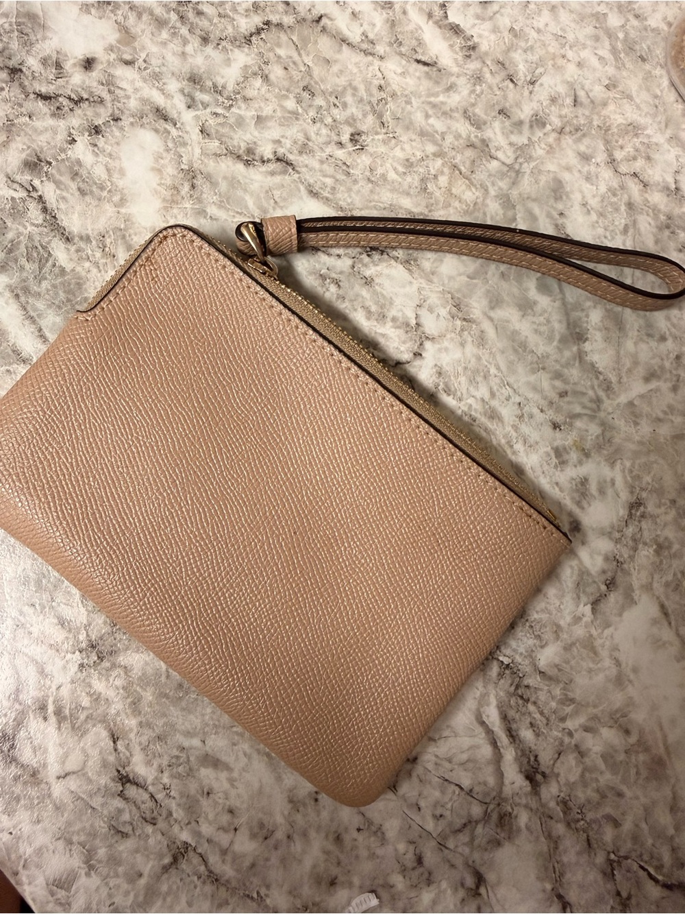 Coach Pebble Leather Wristlet in Taupe - Picture 2 of 3